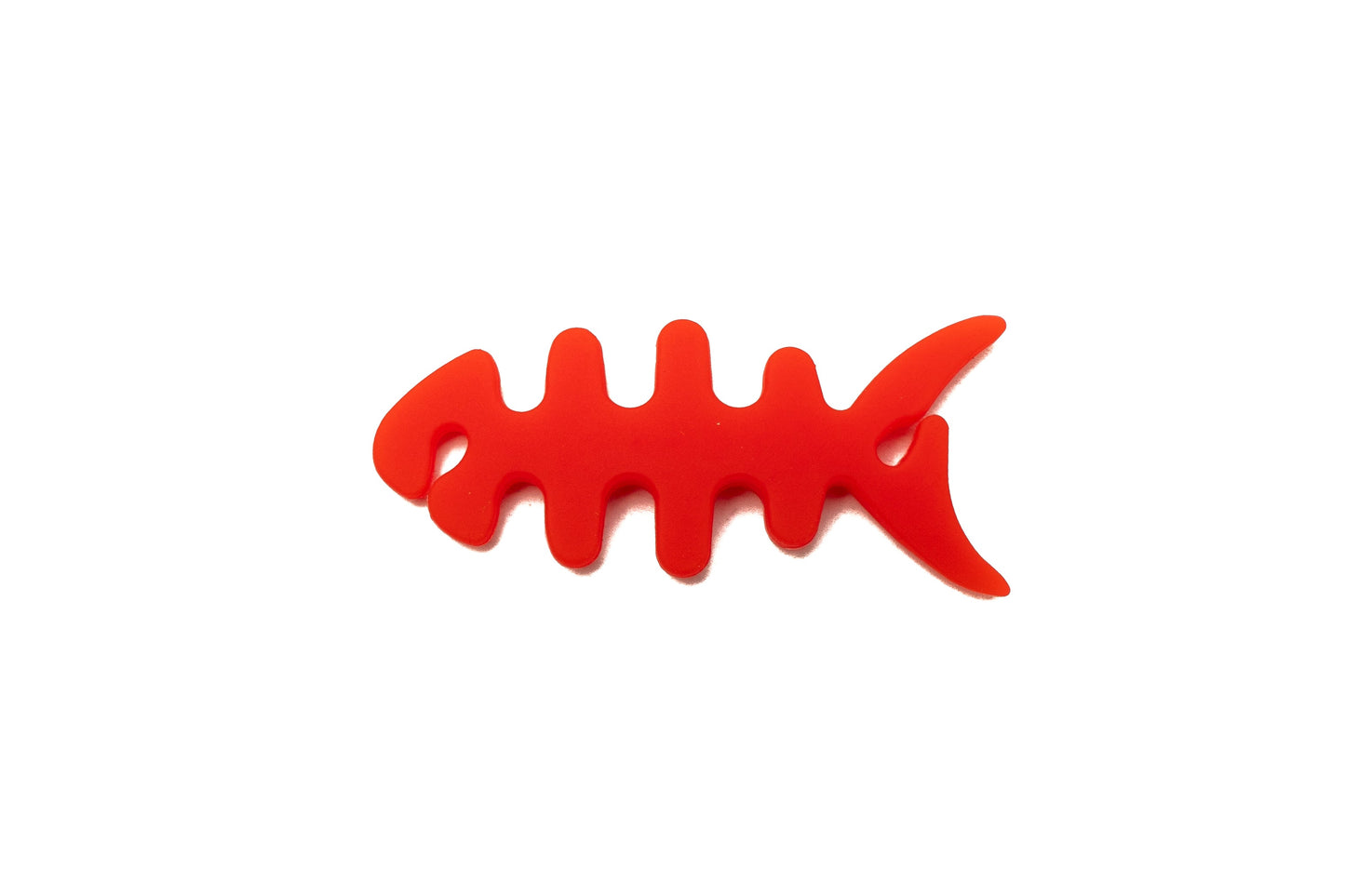SYSTEM-S Kabelmanager Wrap Kabelaufroller Fischform Silikon Aufwickler Kabelschutz für Kopfhörer in Rot