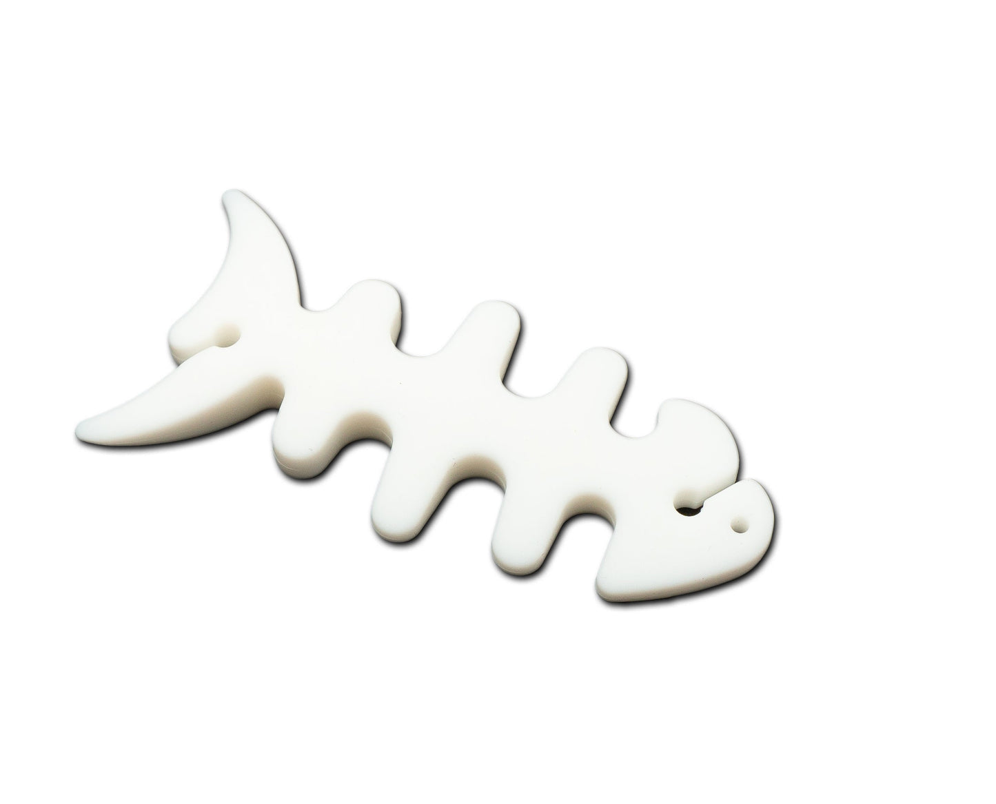 SYSTEM-S Cable Manager Wrap Cable Winder Fish Shape Silicone Winder Cable Protector for Headphones in White