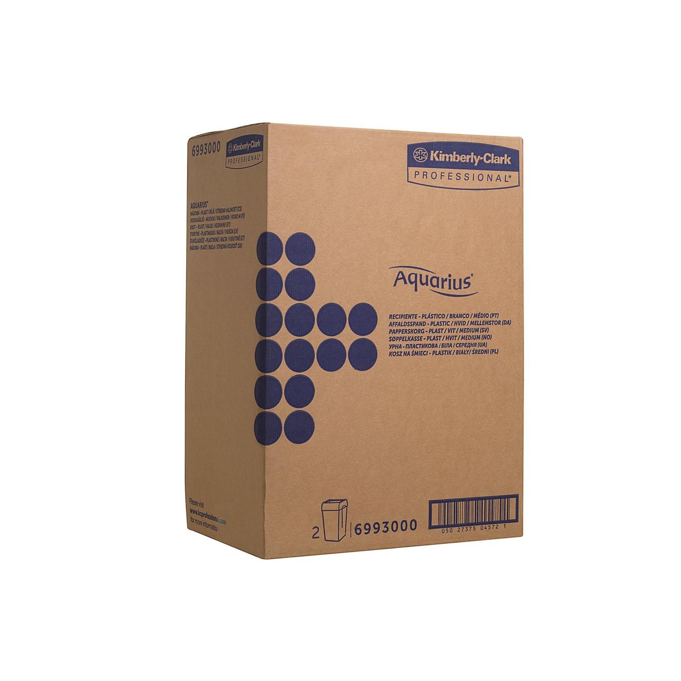 Aquarius™ Waste Bins - Plastic / White / Medium - 2 Disposers | Cardboard (2 Waste Bins)