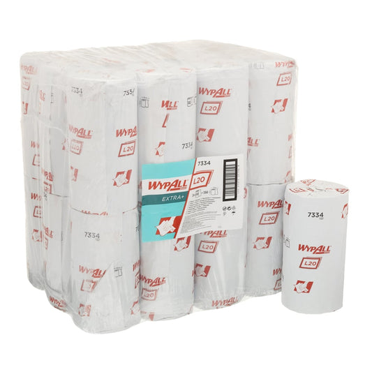 WypAll® L20 EXTRA+ Wischtücher - Kleinrollen / Blau /2-lagig - 24 Rolls x 140 Sheets | Karton (24 Rollen)