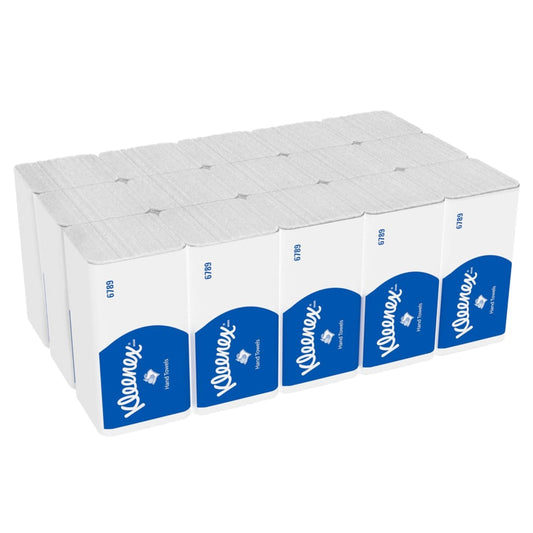 Kleenex® Falthandtücher - Interfold / Weiß - 15 Clips x 186 Sheets | Karton (15 Päckchen)