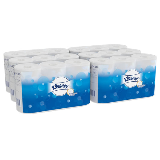 Kleenex® Toilettenpapier - Standard / Weiß - 6 Packs x 6 small rolls x 350 Toilet Tissue Sheets | Karton (6 Päckchen)