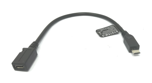 SYSTEM-S USB 2.0 Kabel 15 cm Micro B Stecker zu Buchse Adapter in Schwarz