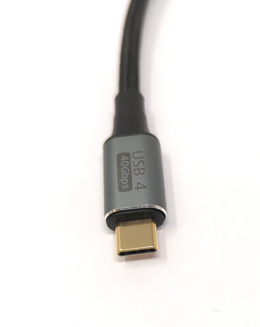 SYSTEM-S USB4 USB snúra 120 cm Tegund C karlkyns í karlkyns 40 Gbit/s USB 4.0 fléttaður vinkull