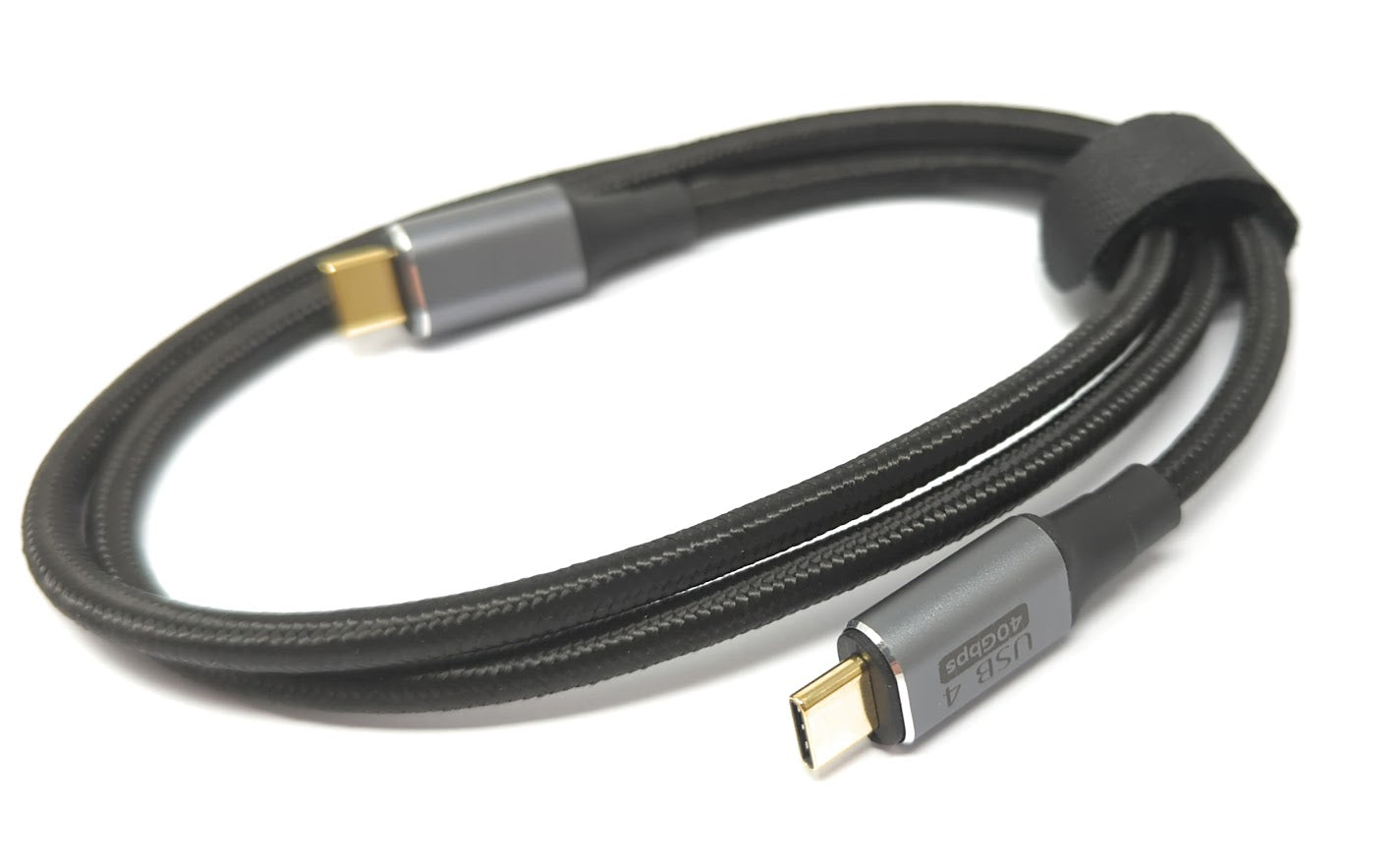 SYSTEM-S USB4 USB snúra 200 cm Tegund C karlkyns í karlkyns 20 Gbit/s USB 4.0 fléttuð svört