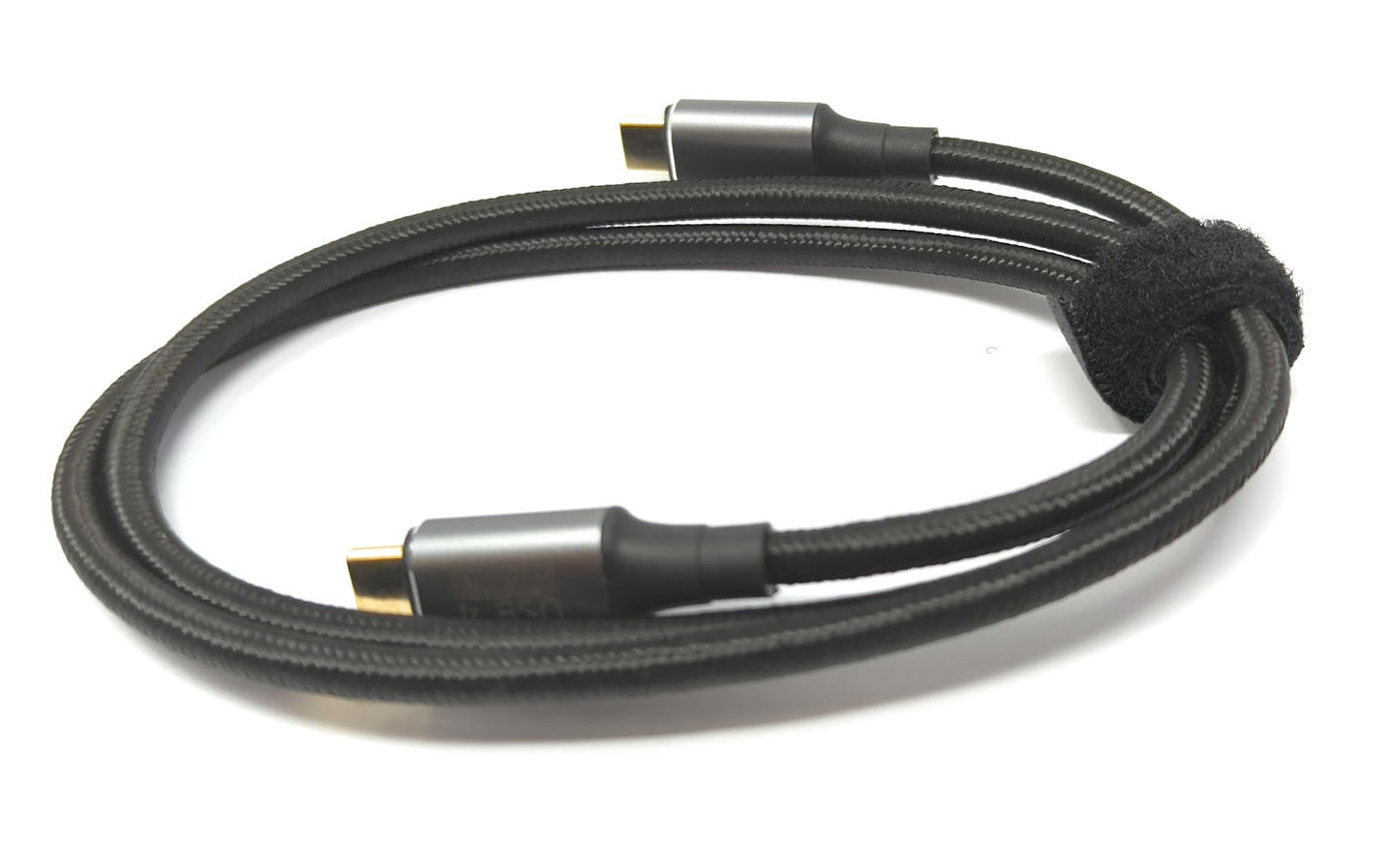 SYSTEM-S USB4 USB snúra 200 cm Tegund C karlkyns í karlkyns 20 Gbit/s USB 4.0 fléttuð svört