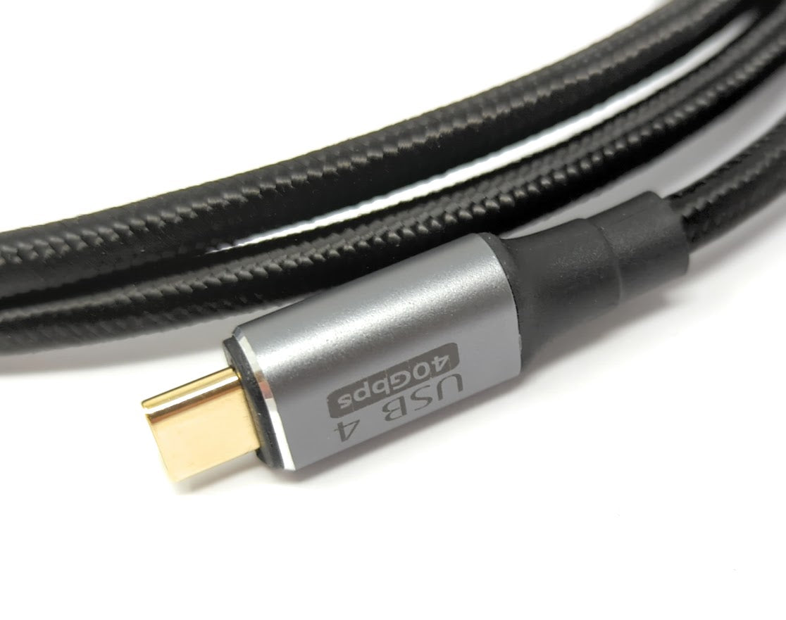 SYSTEM-S USB4 USB snúra 200 cm Tegund C karlkyns í karlkyns 20 Gbit/s USB 4.0 fléttuð svört