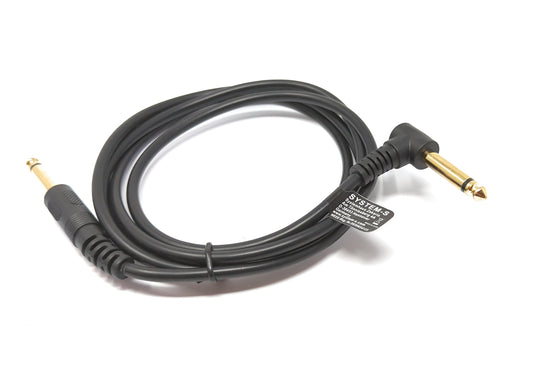 SYSTEM-S Audio Cable 150 cm Stereo AUX Jack 6.35 mm Male to Male Angled Black