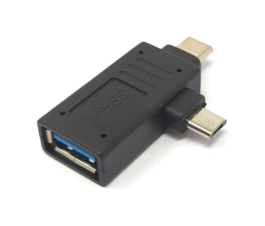 SYSTEM-S USB Y 3.1 Adapter Type C Male & 2.0 Micro B Male to 3.0 A Female Cable
