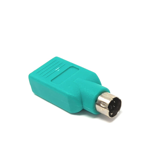 SYSTEM-S USB 2.0 millistykki af gerðinni A kvenkyns í PS/2 karlkyns PS2 snúra í blágrænu