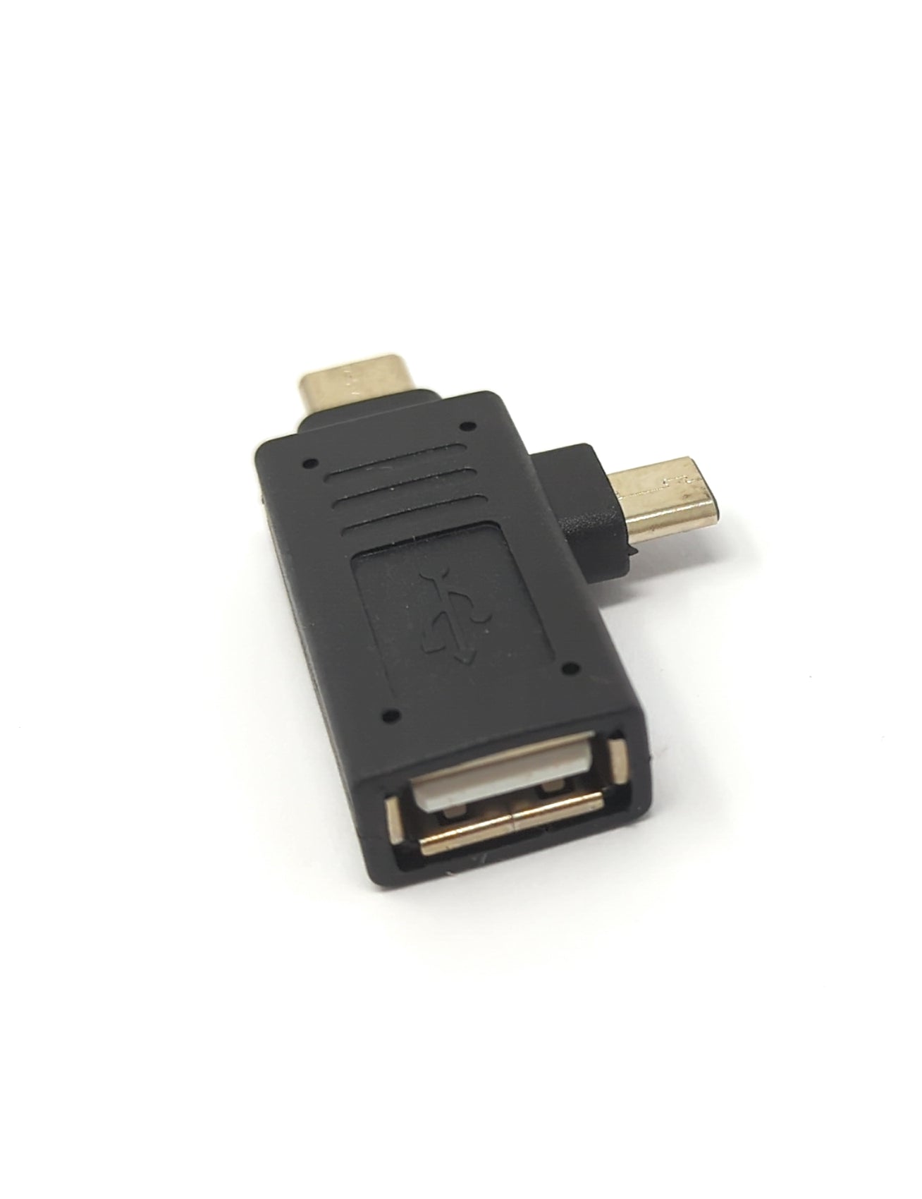 SYSTEM-S USB Y 3.1 Adapter Typ C Stecker & 2.0 Micro B Stecker zu A Buchse Kabel Schwarz