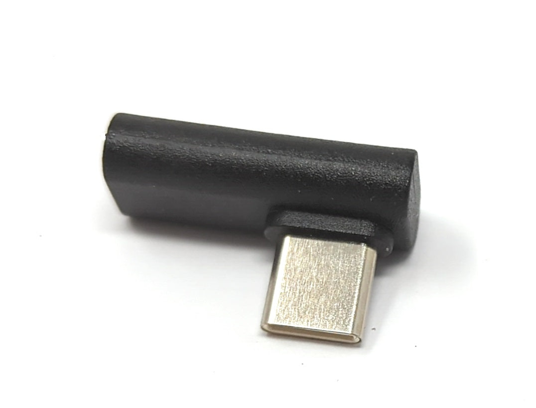 SYSTEM-S USB 3.1 Gen 2 millistykki af gerðinni C karlkyns í kvenkyns hornsnúra í svörtu