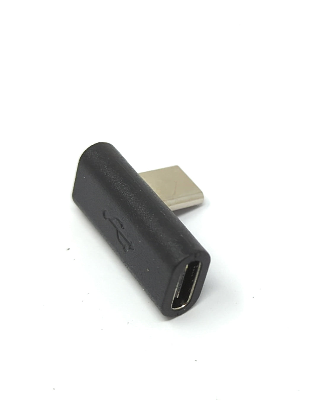 SYSTEM-S USB 3.1 Gen 2 millistykki af gerðinni C karlkyns í kvenkyns hornsnúra í svörtu