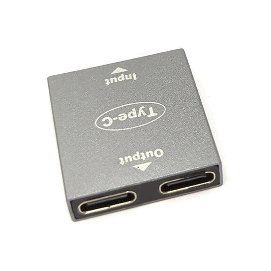 SYSTEM-S USB 3.1 Y millistykki af gerðinni C kvenkyns í 2x kvenkyns snúru í gráu