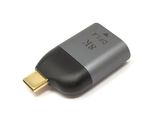 SYSTEM-S DisplayPort Adapter DP female to USB 3.1 Type C male 8K cable in gray