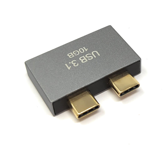 SYSTEM-S USB 3.1 Gen 2 tvöfaldur millistykki, 2x Type C karlkyns í 2x 3.0 Type A kvenkyns snúra OTG