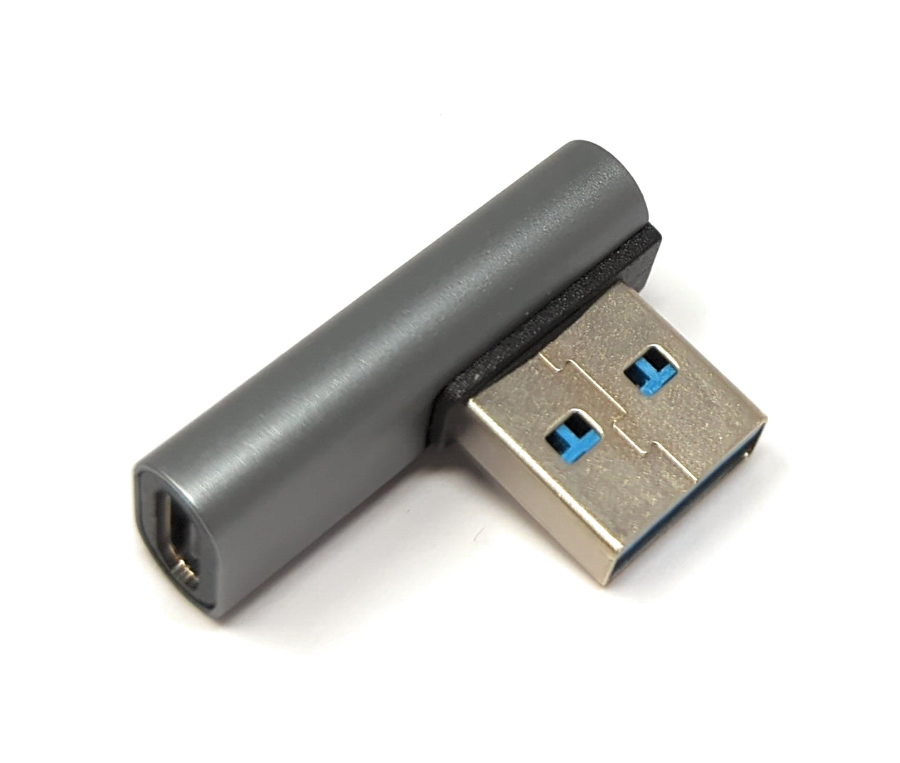 SYSTEM-S USB 3.1 Adapter Typ C Buchse zu 3.0 Typ A Stecker Winkel Kabel in Grau