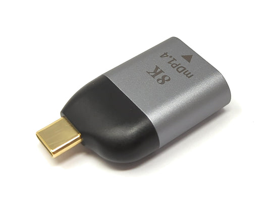 SYSTEM-S DisplayPort millistykki Mini DP kvenkyns í USB 3.1 Tegund C karlkyns 4K snúra í gráu