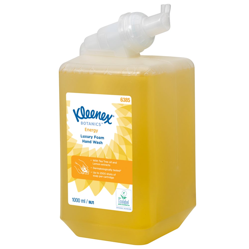 Auslaufartikel: Kleenex® Botanics™ Luxury Foam Hand Wash - 1 Liter Kassette / Gelb /1 Ltr - 6 Cassettes | Karton (6 Kartuschen)