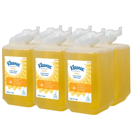 Auslaufartikel: Kleenex® Botanics™ Luxury Foam Hand Wash - 1 Liter Kassette / Gelb /1 Ltr - 6 Cassettes | Karton (6 Kartuschen)