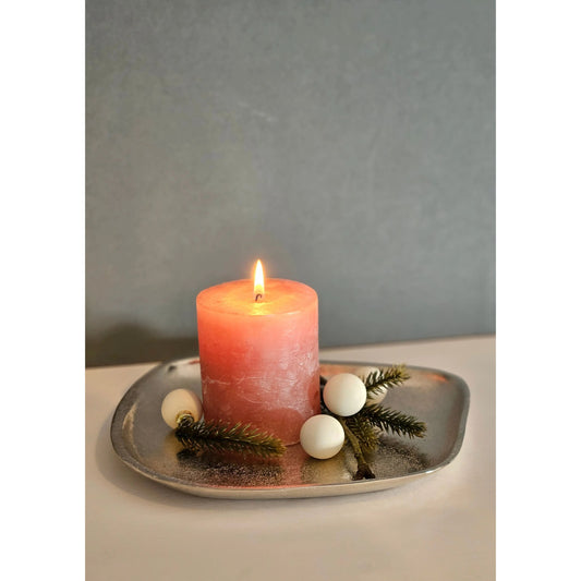 Dekoteller Metall silber Dekoschale Metallteller Deko Schale Teller 20 x 18 cm