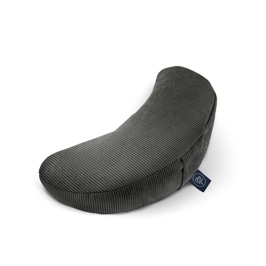 Hönnunarjóga hálfmána púði - Granít snúra