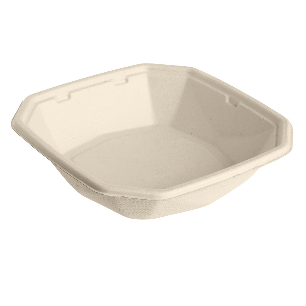 Octabagasse Schale 650 ml - coated Braun Bagasse PBAT/PLA-coated 183x183x42 | Packung (50 Stück)