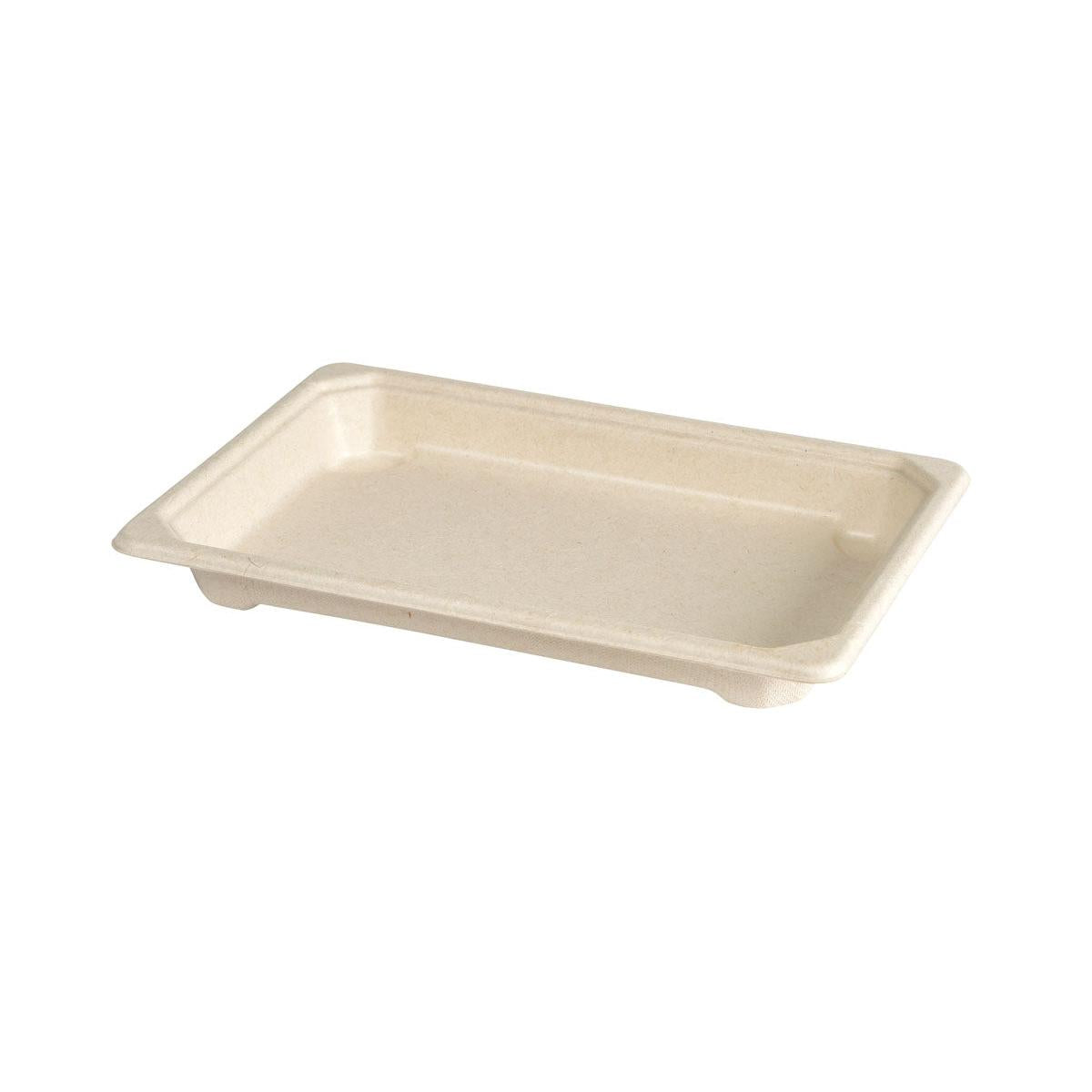 Sushi & Deli Tray Small - coated Braun Bagasse PLA-coated 184x128x22 | Packung (100 Stück)