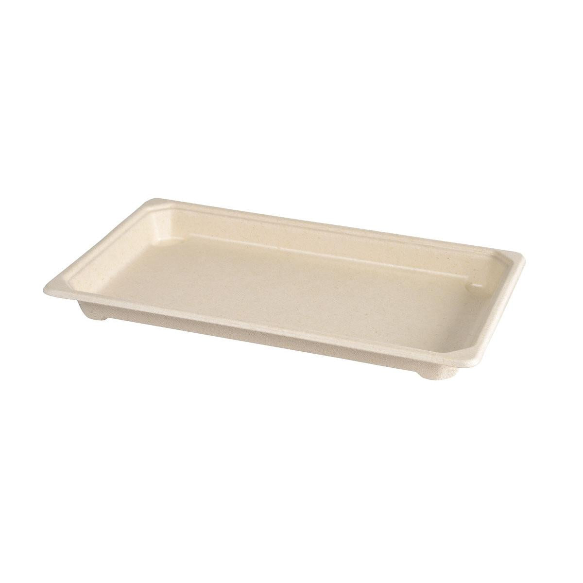 Sushi & Deli Tray Large - coated Braun Bagasse PLA-coated 237x145x22 | Packung (110 Stück)