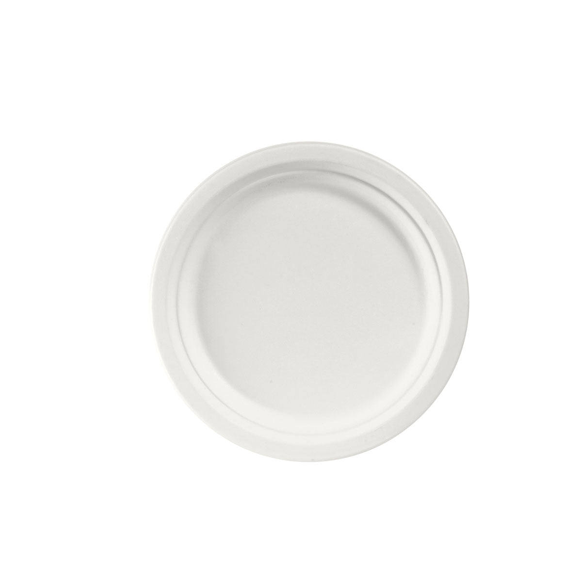Teller ø 22 cm Weiss - uncoated Weiß Bagasse Ø220 | Packung (50 Stück)