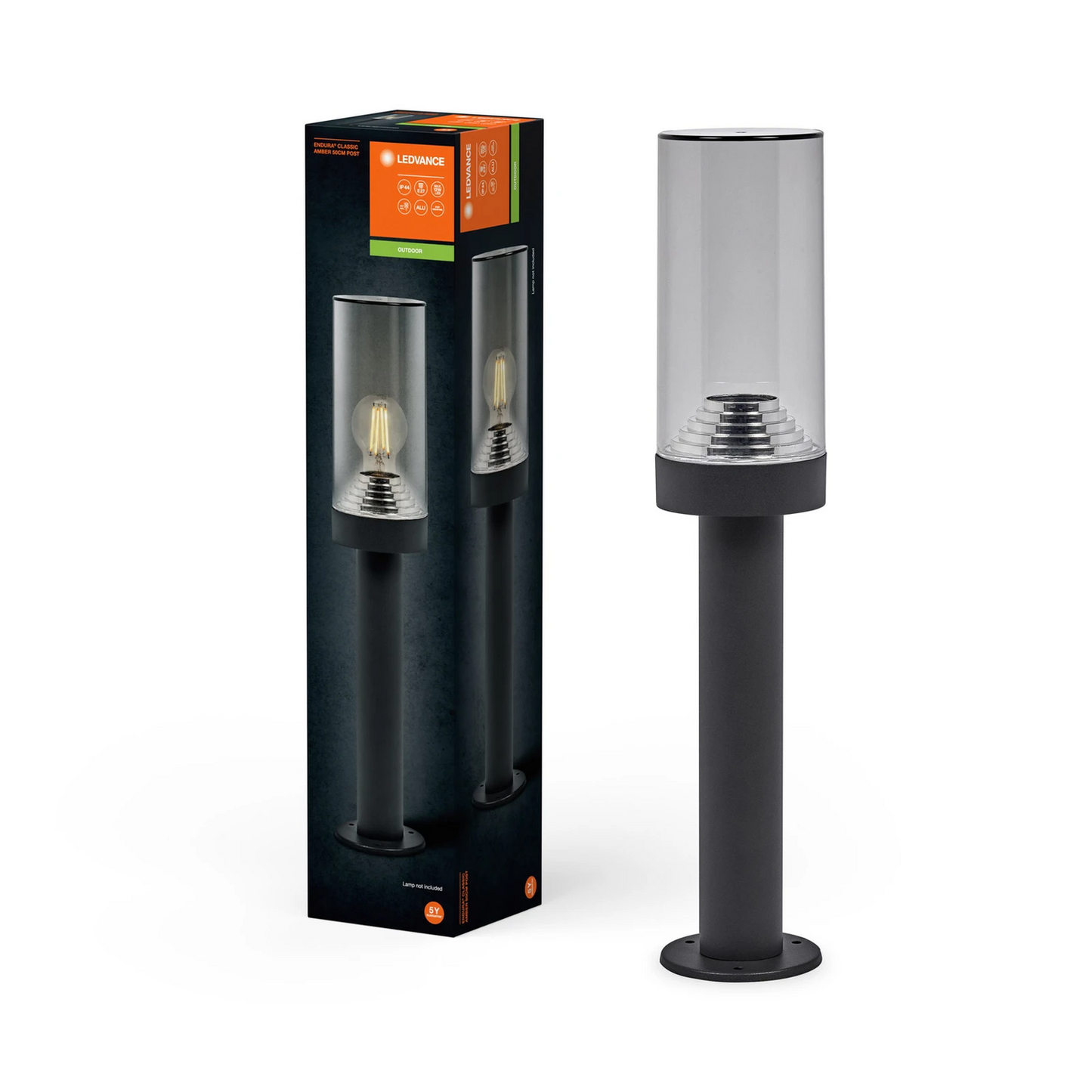 B-flokks Ledvance Endura Classic Amber Dark Grey götuljós, standlampi, ljósabúnaður