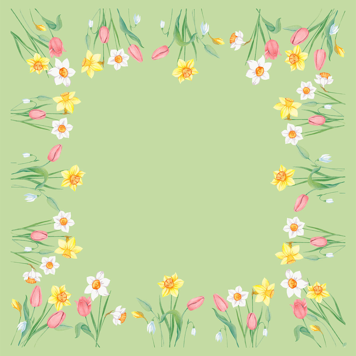 Bio-Dunicel-Mitteldeckchen Spring Melody 84x84 cm - Tischdekoration | Packung (100 Stück)