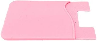 System-S 1x Smartphone Card Holder Silicone Case Card Case in Pink