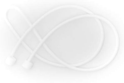 System-S 2x Silikon Halteband Holder für AirPods Kopfhörer in Weiß