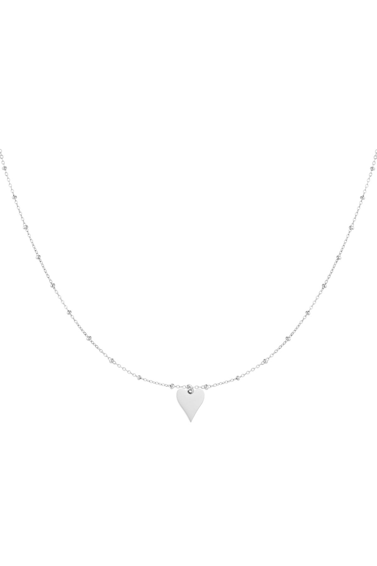 Halskette mit Kugeln und Herzanhänger – Goldfarbe - Goldfarbefarbe