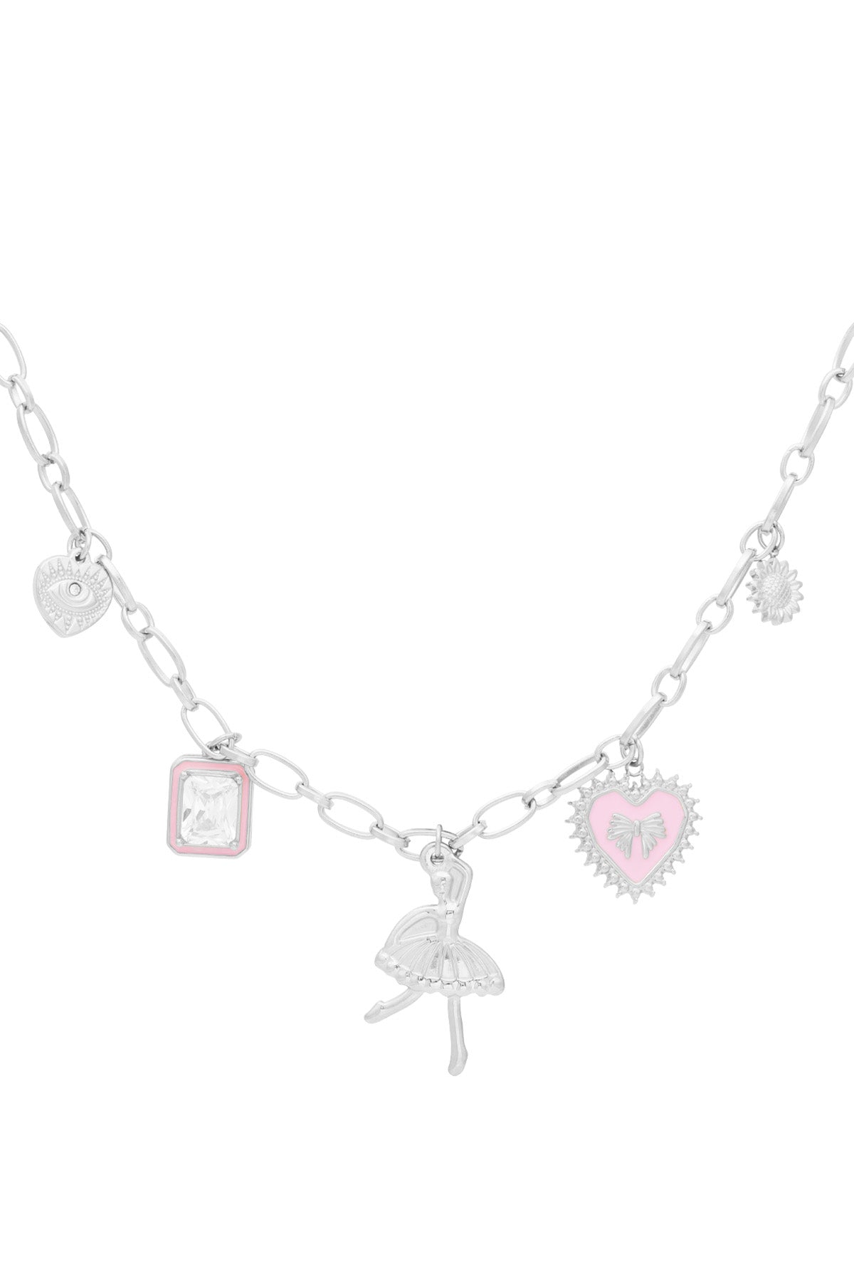 Charm-Halskette bunte Tänzerin - Roségoldfarben