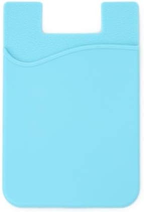System-S 1x Smartphone Card Holder Silicone Case Card Case in Blue
