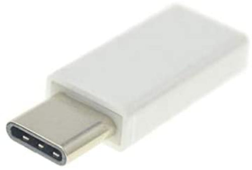 System-S USB 3.1 Type C kvenkyns í USB 3.1 Type C karlkyns millistykki í hvítu