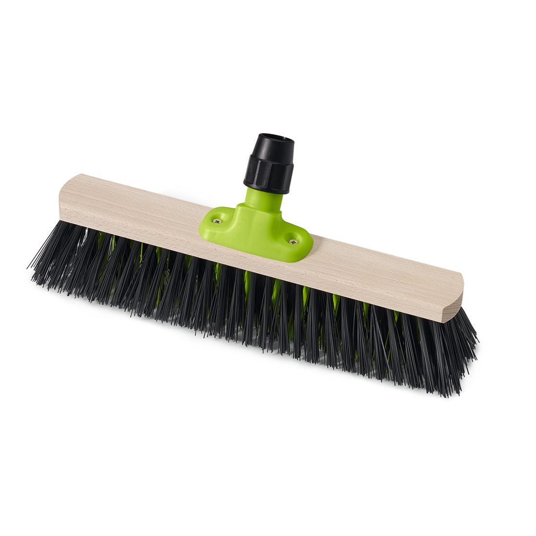 Nölle Profi Brush Saalbesen 40 cm, PVC schwarz/grün, Buchenholz-Körper | 1 Stück