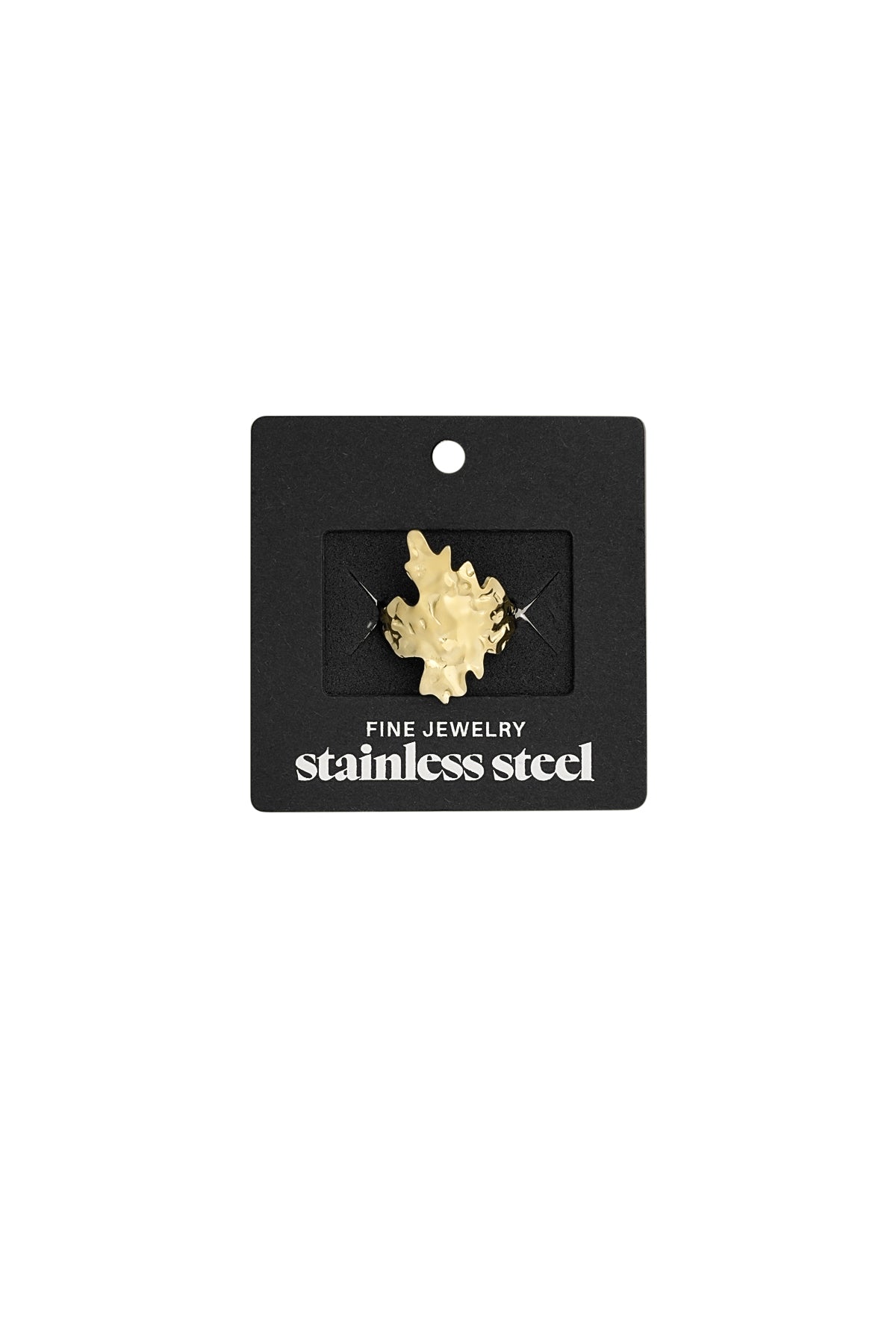 Ring mit abstrakter Textur – Goldfarbe - Goldfarbefarbe