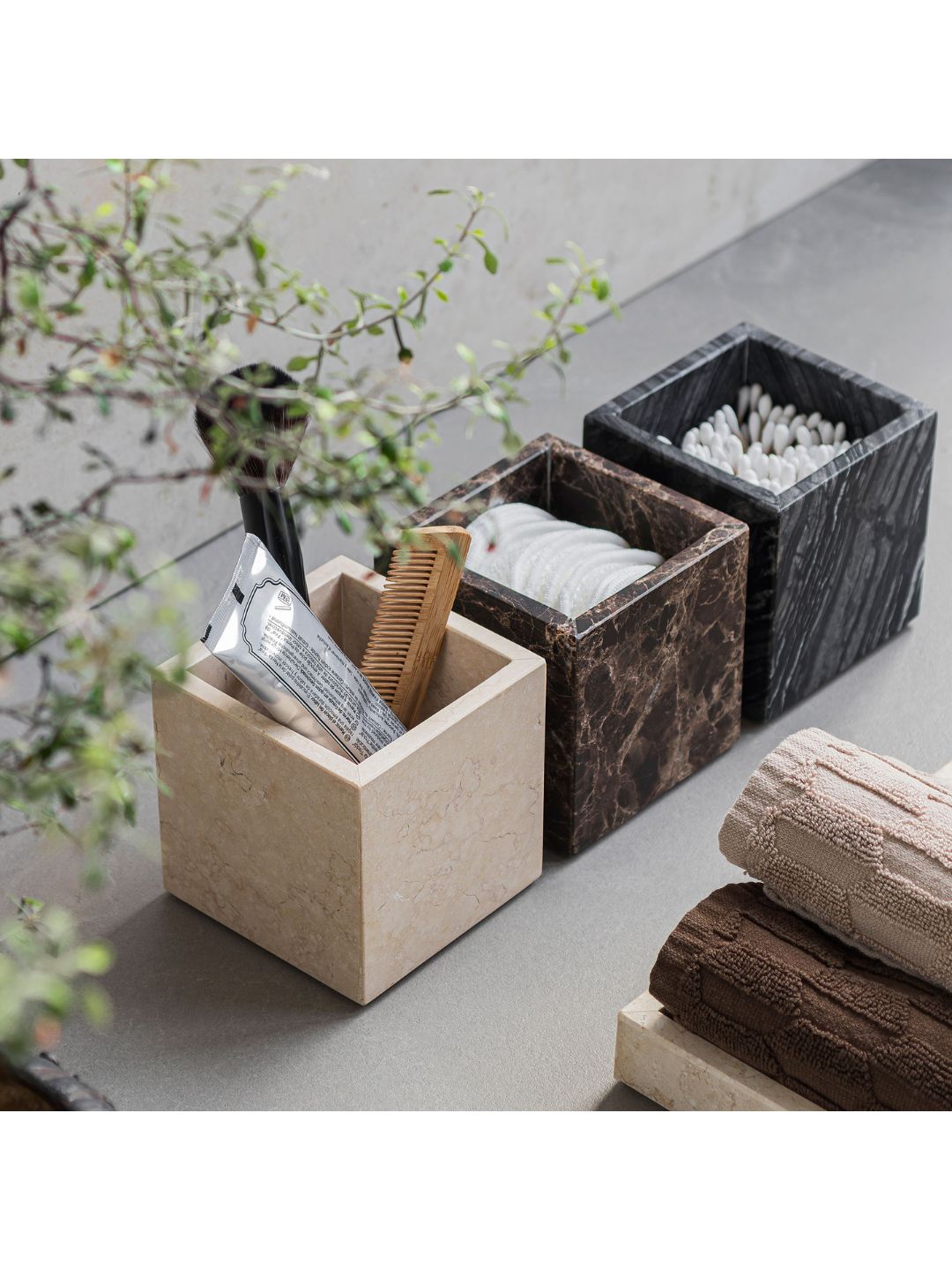 Aufbewahrungsbox MARBLE schwarz/grau