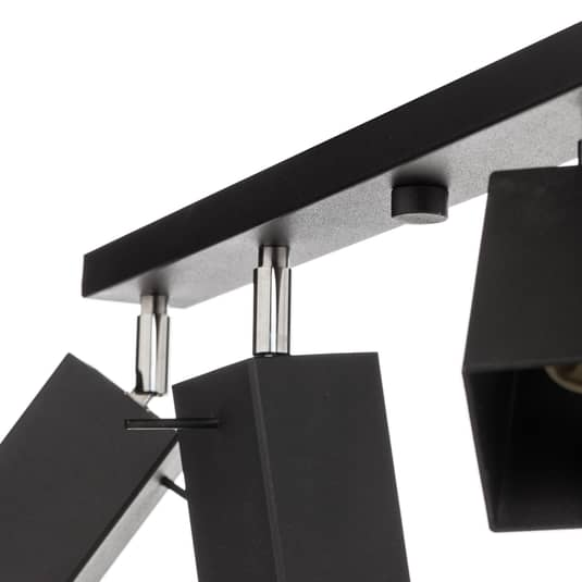 B-grade Euluna ceiling spotlight, ceiling lamp, light, Square, black, six-light, linear