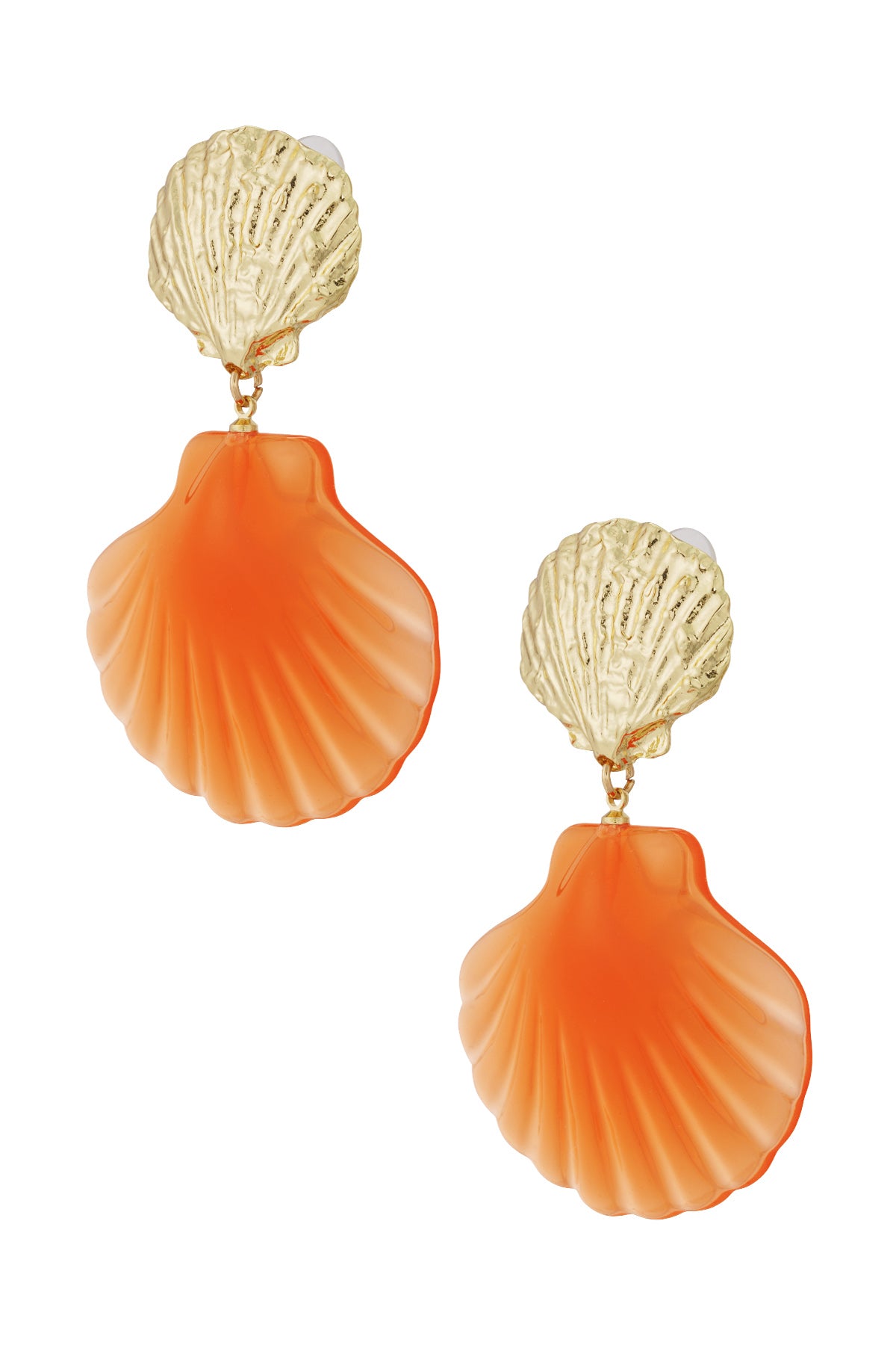 Rosa Muschel Ohrringe - Rosa & Gold Farbe
