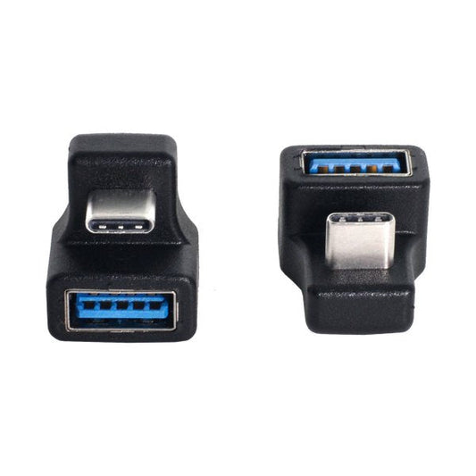 SYSTEM-S USB 3.1 U Turn 180° Adapter Type C Male to 3.0 Type A Female Cable in Black
