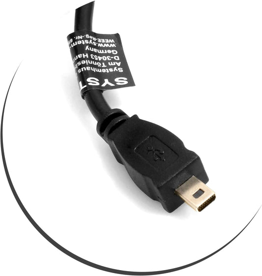 SYSTEM-S USB 2.0 cable 130 cm 8 pin male to type A male cable in black for Nikon Coolpix cameras