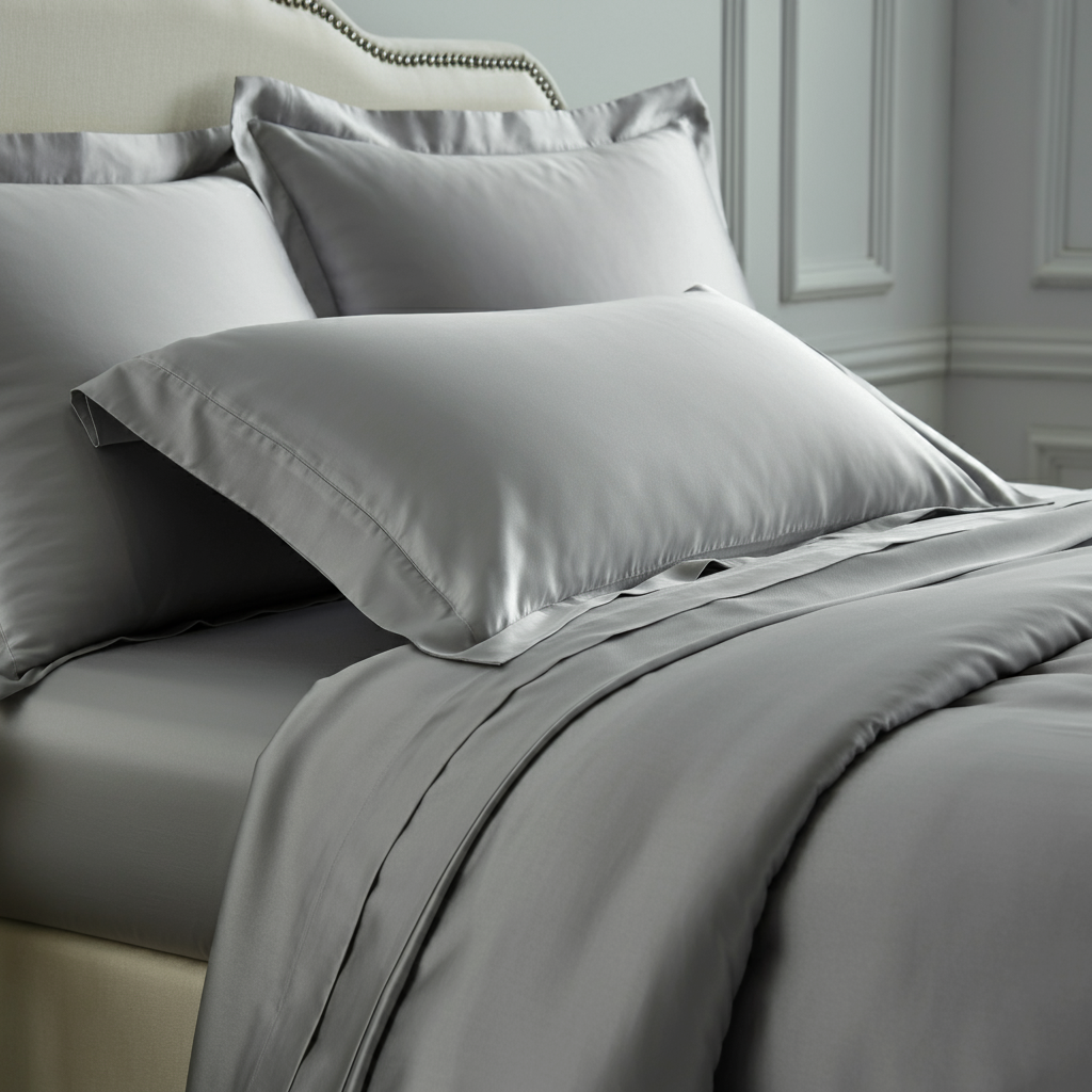 Charm bómullar satín rúmföt