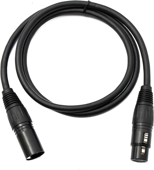 SYSTEM-S Audio XLR Kabel 50 cm 5 polig Buchse zu Stecker Adapter in Schwarz