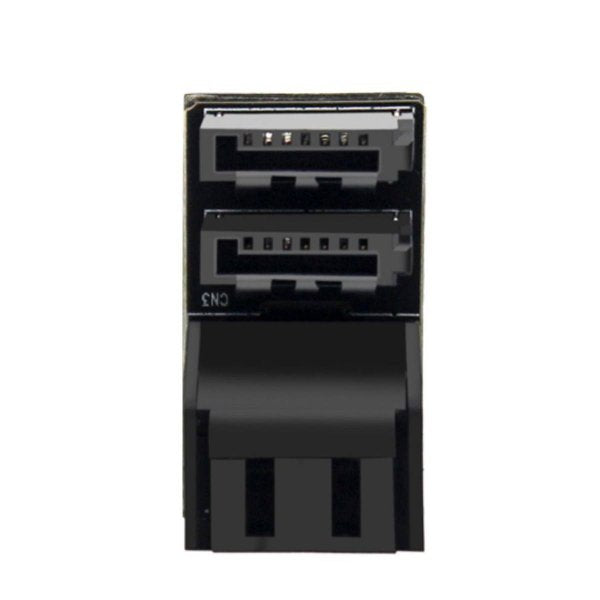 SYSTEM-S SATA Adapter 2x 7Pin Buchse zu 2x Stecker Kabel 90° für Mainboard SSD HDD