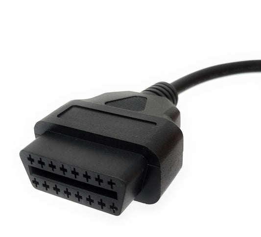 SYSTEM-S OBD snúra 40 cm OBD 2 tengill fyrir Renault 12 pinna í svörtu fyrir bílgreiningar