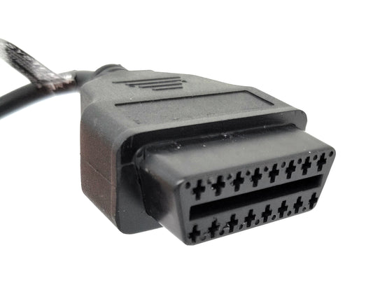SYSTEM-S OBD snúra 35 cm OBD 2 tengi fyrir BMW 20 pinna í svörtu fyrir bílgreiningar